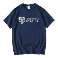 USYD มหาวิทยาลัยซิดนีย์แขนสั้นผ้าฝ้ายเสื้อยืดพิมพ์ลาย