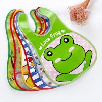 【CW】 1pcs Bib Adjustable Baby Bibs Plastic Feeding Cartoon Children Slabbetjes