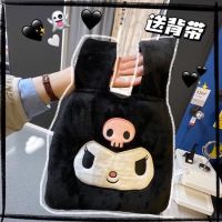 Japanese Cartoon Kuromi Messenger Bag Female Cute Kuromi Handbag Bag Girl Soft Plush Hand Bag 【AUG】