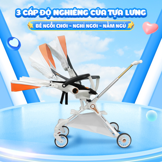 Xe đẩy gấp gọn cho bé chilux m06 - có đèn phát sáng - ảnh sản phẩm 4