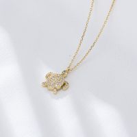 Turtle Necklace Female Personality Wild S925 Sterling Silver Micro Inlaid Zircon Small Animal Clavicle Chain Necklace