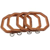 4PCS Octagon Embroidery Hoops Imitated Wood Hoop Set Display Frame for Art Craft Handy Sewing and Hanging