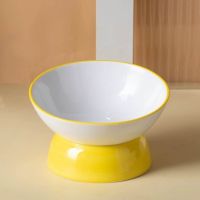 [Fast delivery]High quality cat bowl ceramic pet bowl high protection cervical spine cat rice bowl cat water bowl dog slanted mouth bowl dog bowl rice bowl