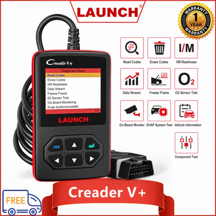 เปิดตัว Creader V + OBD2เครื่องสแกนเครื่องยนต์ตรวจสอบรถยนต์ทั้งหมดพร้อม