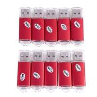 10pcs USB Flash Drive 128 MB Key Chain Flash Memory Drive U-Disk for Win 8 PC Gift Red