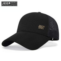 JEEP SPIRIT 1941 ESTD ผู้ชายหมวกกันแดดตาข่ายระบายอากาศ,หมวกเบสบอลหมวกตกปลาปีนเขากลางแจ้งหมวกสีดำสำหรับฤดูร้อน