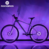 ROCKBROS จักรยานล้อแสงสมาร์ทไฟ LED 1ชิ้นไฟเตือน7สี MTB จักรยานแสงสั่นสะเทือน Sensing แสงอุปกรณ์จักรยาน