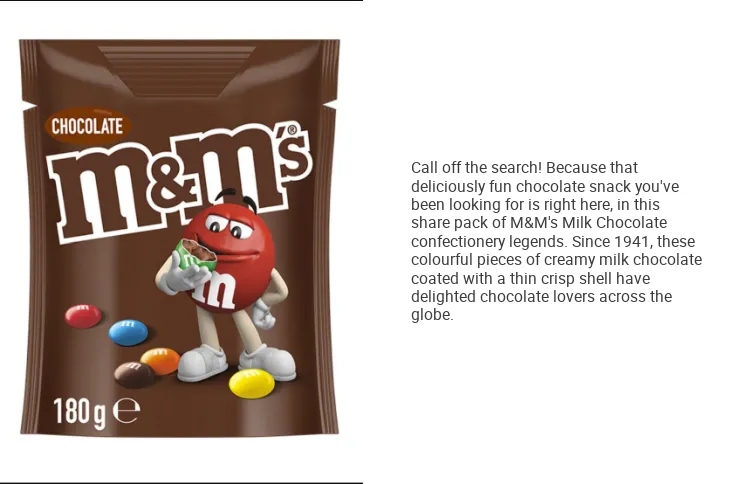 M&m's Milk Chocolate Snack & Share Bag 180g