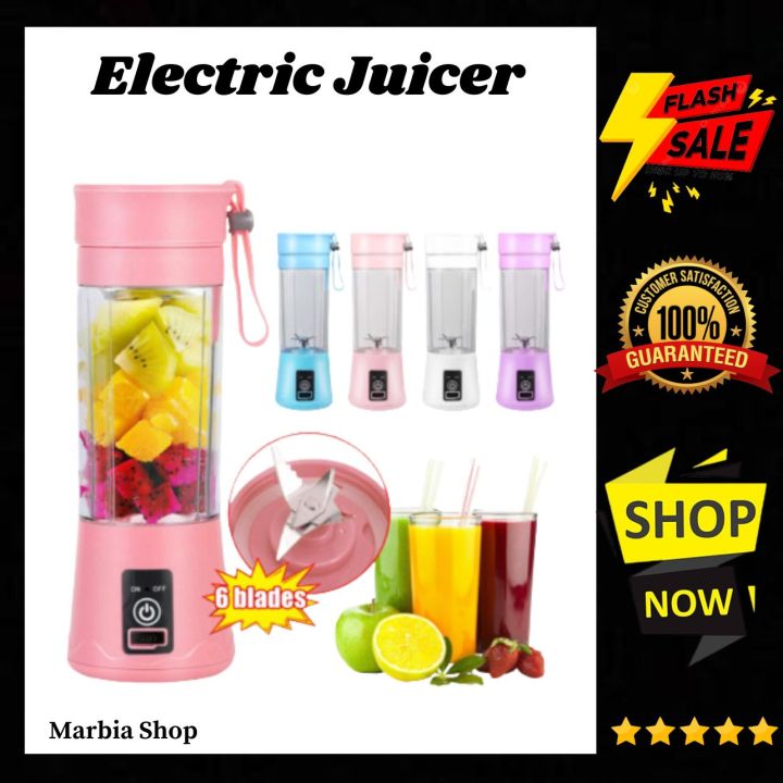 Portable Blender USB Mixer Blades Electric Juicer Machine Smoothie Blender  Mini Food Processor Personal Lemon Squeezer