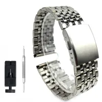 Watch Strap 20mm 22mm 18mm Stainless Steel Metal Watchband Replacement Wrist Bracelet Silver Folding Clasp Watch Accessories Straps