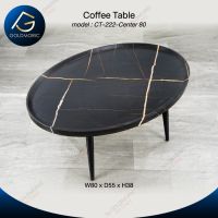 Goldmoric (พร้อมส่ง) Coffee Table Modern โต๊ะกลมกลาง โต้ะกาแฟ โต๊ะกลางโซฟา โต๊ะรับแขกอเนกประสงค์ ลายหินอ่อน แข็งแรง โครงเหล็ก CT-222