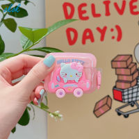 OKOK สายคล้องแบบมีเคส AirPods ติดรถยนต์แบบสามมิติลาย Hello Kitty Kuromi AirPods สำหรับ AirPods 1 2 2 3 AirPods Pro 2 4 IN12 I12หูฟังหูฟังสวมศีรษะหูฟังบลูทูธไร้สายขายดีปลอกหุ้มกันกระแทก