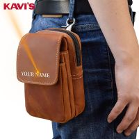 Outdoor Mini Genuine Leather Fanny Pack Pouch Men Small Waist Bag Solid Color Fashion Male Bum Pocket Waist Belt Pack Phone Bag