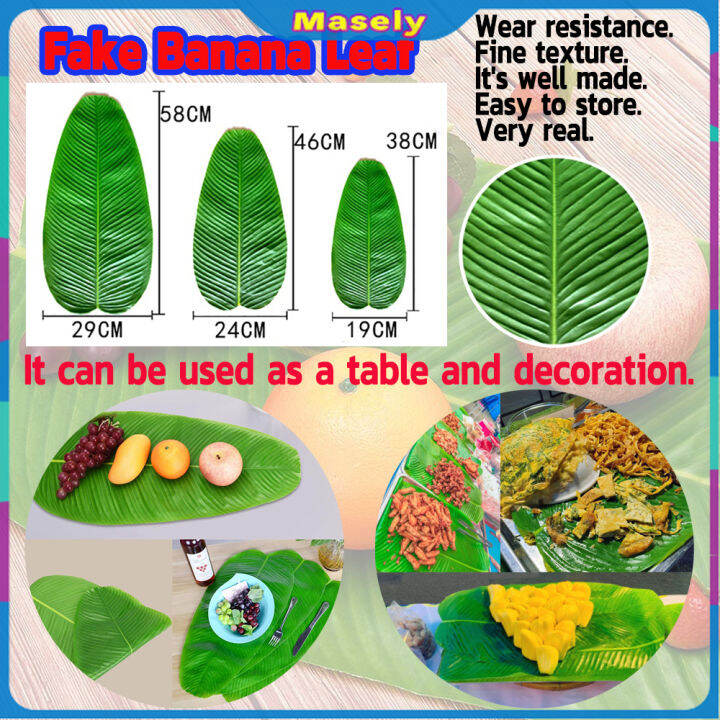 Masely Fake banana leaf Artificial banana leaf Fake banana leaf S/M/L