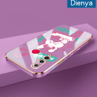 เคส Dienya สำหรับ Huawei Nova 4เคสลายการ์ตูนน่ารักโชคดีดีใหม่กรอบสี่เหลี่ยมแบบนิ่มซิลิกาเจลกันกระแทกเคสมือถือรวมทุกฝาครอบป้องกันเลนส์กล้องถ่ายรูป