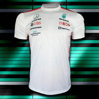 เสื้อยืดคอกลม F1T-Shirt Mercedes-AMG Petronas เสื้อยืดฟอร์มูลาวัน ทีม เมอร์เซเดส เอเอ็มจี ปิโตรนาส #FM0073 พิมพ์ทั้งตัว ไซส์ S-5XL