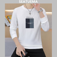 SEATUEMA เสื้อสเวตเตอร์ถักสำหรับผู้ชาย O Neck Pullover เสื้อสเวตเตอร์ถักแขนยาวสำหรับผู้ชาย แฟชั่นสตรีทพลัสขนาดเสื้อผ้าผู้ชายหลวม ๆ