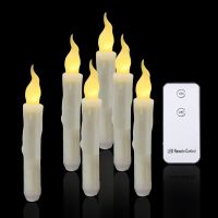 6pcs LED candle for Halloween decoration without fire cone battery operated remote control fake flashing light electronic candle