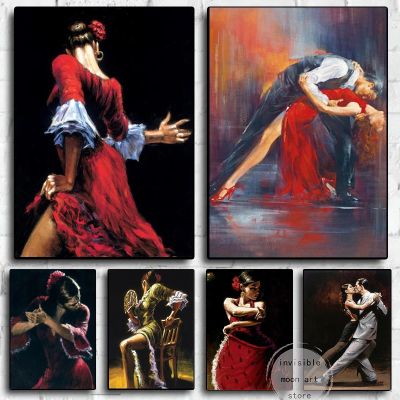 ประการ❧Fabian Perez Artworks นักเต้นสเปนฟลาเมงโกหรูหราโปสเตอร์ศิลปะพิมพ์ภาพวาดผ้าใบติดผนังรูปภาพสำหรับห้องภาพการตกแต่งบ้าน Cuadros