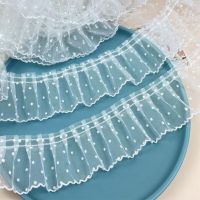 5CM Wide 2022 New Embroidery Flower Tulle Lace Fabric Trim Ribbon DIY Sewing Ruffle Applique Collar Fringe Wedding Decor Sewing Machine Parts  Accesso