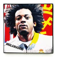 Marcelo Vieira มาร์เซโล่ วิเอร่า Real Madrid เรอัลมาดริด Hala Madrid รูปภาพ​ติด​ผนัง​ pop art พร้อมกรอบและที่แขวน ฟุตบอล​ กรอบรูป​​ รูปภาพ