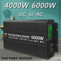 Uche อินเวอร์เตอร์6000W 4000W ใหม่12V 24V 48V เป็น AC 220V 110V Pure Sine Wave พลังงานแสงอาทิตย์เครื่องแปลงไฟตัวแปลงความถี่หมอแปลงแรงดัน