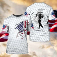 （Contact customer service to send pictures or names for free customization）3D All Over Printed American Golf Shirt, Golfer T Shirt, Golf Shirts Men Women_2（Adult and Childrens Sizes）Casual T-shirt