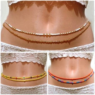 ☃ Bohemia Double Bead Belt Body Chain Women Summer Sexy Bikini Beach Waist Chain Charms Vintage Dress Belt Waistband Belts Present
