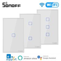 ZZOOI SONOFF T0 T1 T2 T3 US EU RF Wifi Smart Wall Light Switch 1/2/3 Gang Timer EWelink APP Control Works With Alexa  Home IFTTT