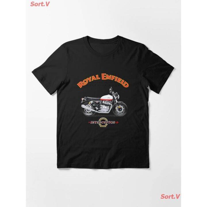 ความร้อน-รถจักรยานยนต์-the-royal-enfield-interceptor-essential-t-shirt-เสื้อยืดพิมพ์ลาย-เสื้อยืดคู่รักs-5xl