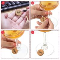 20Pcs DIY Blank Cork Wine Glass Charms Gifts for Wine Brown