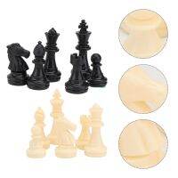 32Pcs Plastic Magnetic Chess Pieces Wood Chess Piece Wood Chessmen Pieces Staunton Chess Pieces King Figures Pieces