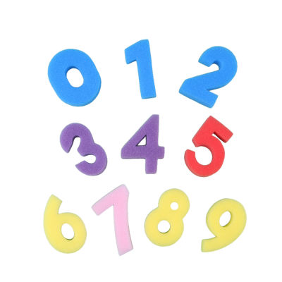 ฟองน้ำทาสี1ชุดรูปทรงตัวเลข0-9ตัวตรายางสำหรับเด็กนักเรียนอนุบาลบ้านตราประทับฟองน้ำ1ชุด