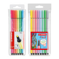 STABILO Pen 68 ปากกา ปากกาสีหมึกน้ำ Fibre-Tip Pen Neon Set + Pastel Set จำนวน 14 ด้าม