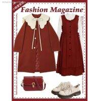 Wear a whole suit in spring 2023 new red doll collar coat all-match foreign style dress two-piece trendy