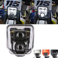 ไฟหน้าไฟหน้ารถจักรยานยนต์ E24 Enduro สำหรับ Husqvarna TE TC FC 125 250 300 350 450 501 701 250I 300I ไฟหน้ารถมอเตอร์ไซค์แบบ LED Supermoto