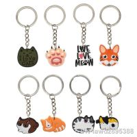 1 PCS Cartoon Cat Shaped Keychain Women Men Creative Metal Animal Keyrings For Couple Handbags Charms Kids Birthday Party Gifts