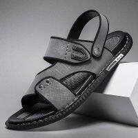 MILIKUYOU Men Sandals Leather Shoes New Size Mens Fashion Slippers