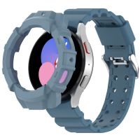 สำหรับ Samsung Galaxy Watch4สายนาฬิกาข้อมือซิลิโคนเกราะ44มม. + เคสป้องกัน