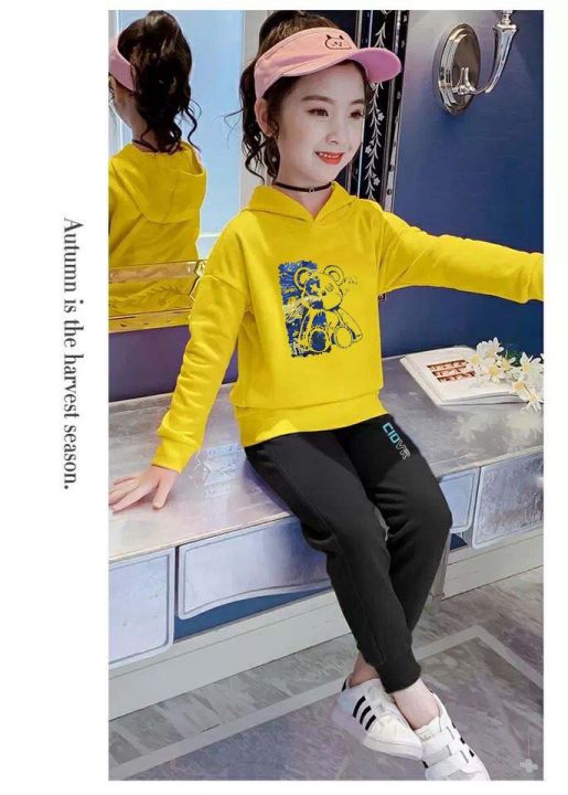 สินค้าในไทย-ชุดเซทเด็ก-2-ชิ้นเสื้อกันหนาวมีฮูด-กางเกงขายาว-สกรีนลายการ์ตูนน่ารักใส่ได้ทั้งหญิงและชาย-k2290-long-tku348