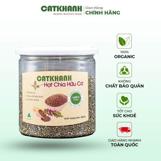 Hạt chia catkhanh organic hỗ trợ quá trình ăn kiêng detox - ảnh sản phẩm 2