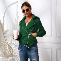 Fashion Zipper Long Sleeve Bomber Jacket Women 2019 Autumn Turndown Red Black Coats And Jackets Women Veste Femme