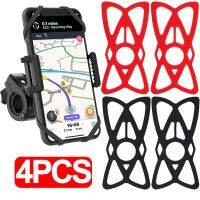 4pcs Bicycle Motorcycle Bracket Lace-up X Mesh Grip Silicone Phone Bracket Universal GPS Elastic Seat Belt Bicycle Phone Seat