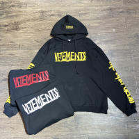 สีดำ VETEMENTS WORID TOUR Hoode Hoodie ผู้ชายผู้หญิงกลับคุณภาพสูง1:1ข้อความพิมพ์กราฟิก VTM Pullover