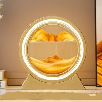 3D Hourglass Creative Quicksand Table Lamp Moving Sand Art Picture Deep Sea Sandscape In Motion Display Flowing Sand Home Decor Decorative Accessories