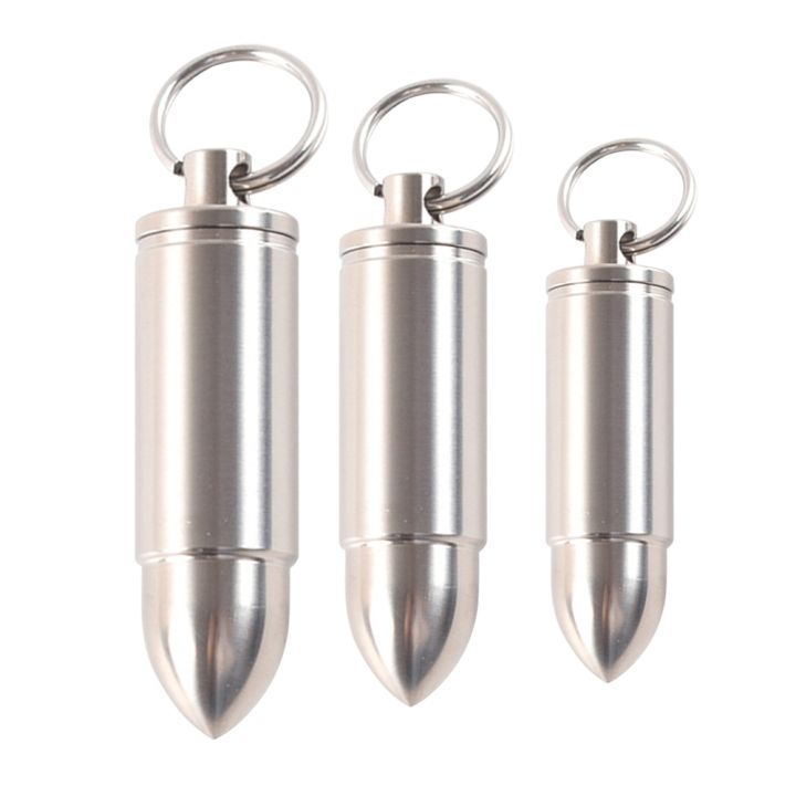 Waterproof Pill Bottle Aluminum, 8pcs Outdoor Capsule Keychain Waterproof  Pill Holder Box Case Bottle Keychain Container Storage Metal Container(color