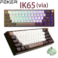 FEKER IK65ผ่านทางวิศวกรรมแป้นพิมพ์ Bt 2.4กรัมสลับร้อนบลูทูธมัทฉะสวิทช์ปะเก็น PBT ข้อความเหมือนกับ3โหมด RGB 65 ลูกบิดแป้นพิมพ์