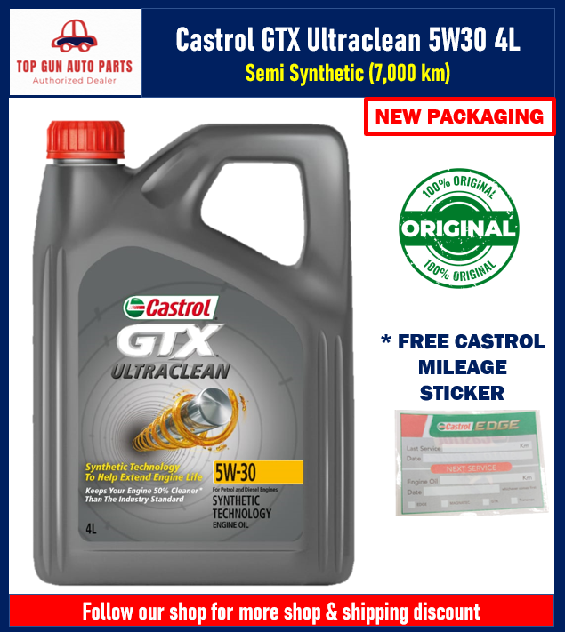 CASTROL GTX Ultraclean 5W30 Engine Oil 4L (Semi Synthetic) 100