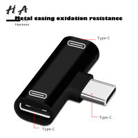 DualประเภทC USB-Cหูฟังอะแดปเตอร์ที่ชาร์จสำหรับชาร์จSplitterแปลงสำหรับXiaomi 6 6X 8 Note3 Mix 2 Huawei Mate 10 P20