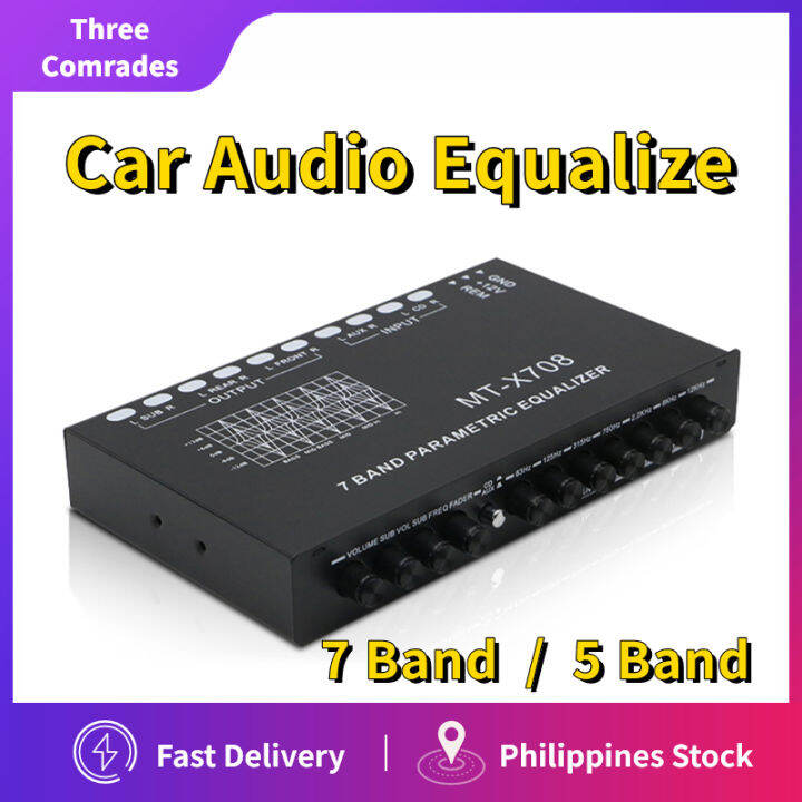 Car Audio Equalize BLACK/ BM 7 band parametric equalizer vehicle audio AVEQ7 equalizer for